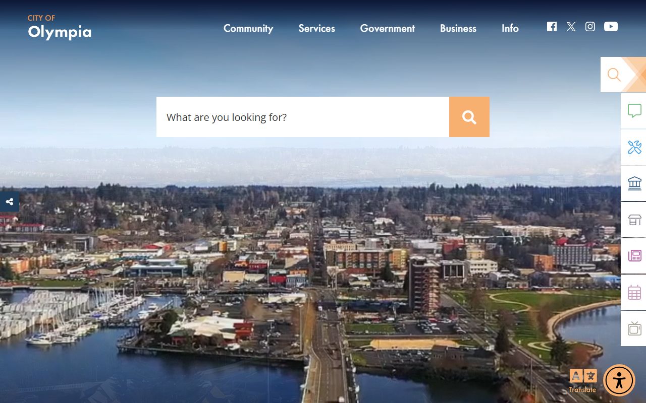 Olympia Washington city website for marriage license records