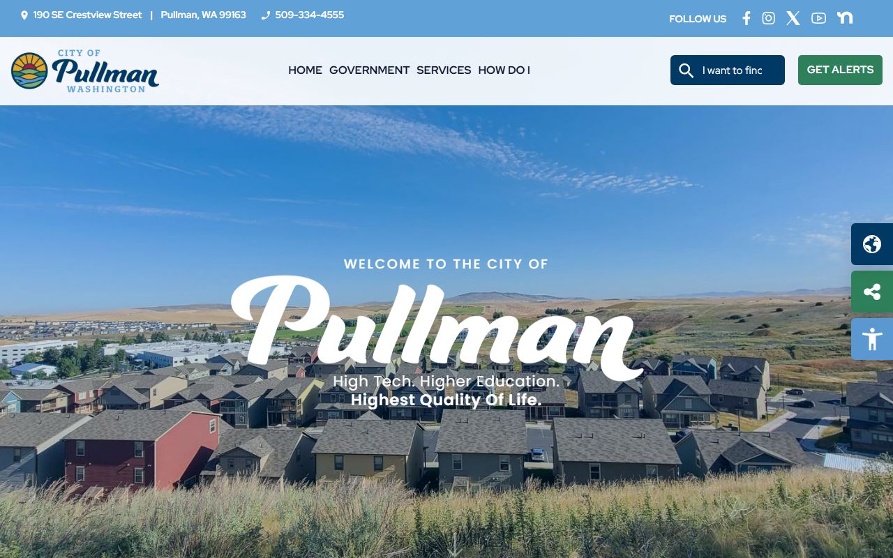 Pullman Washington city website Whitman County marriage license records