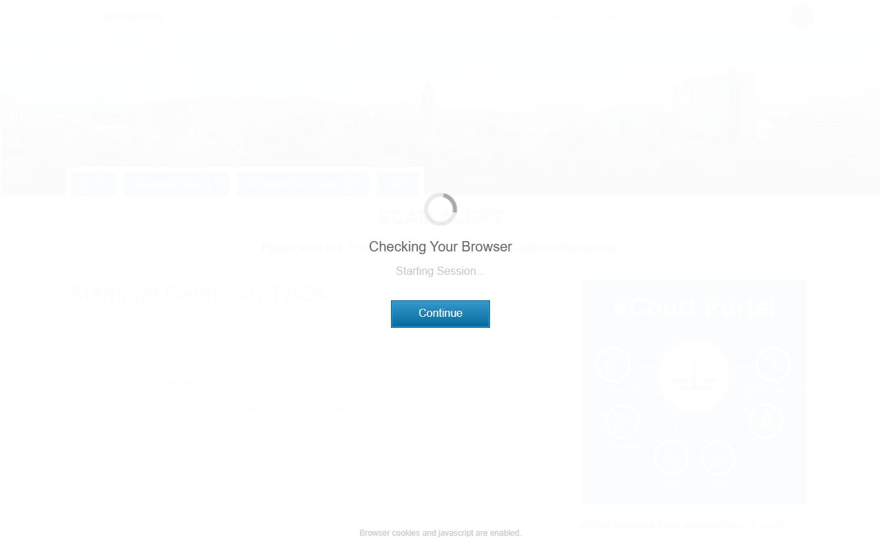 Spokane Municipal Court marriage ceremony information for Spokane marriage license