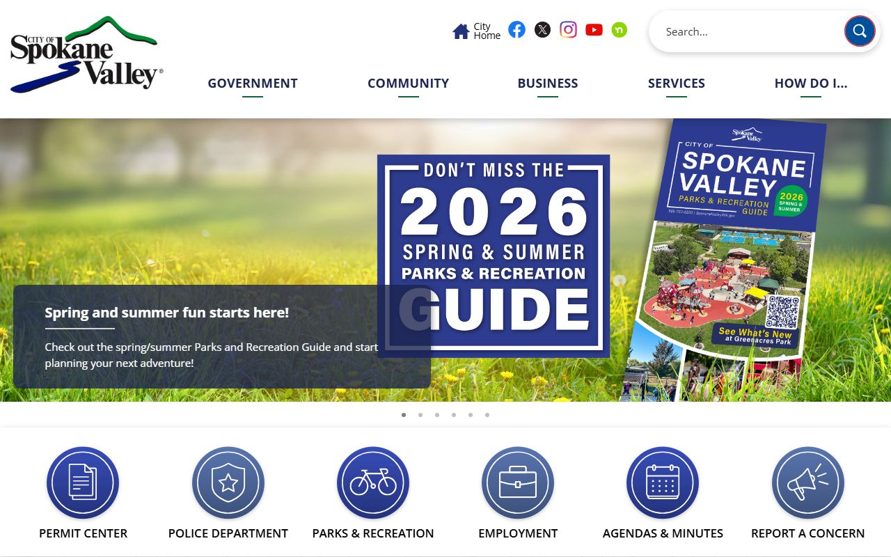 Spokane Valley city website for Spokane Valley marriage license information