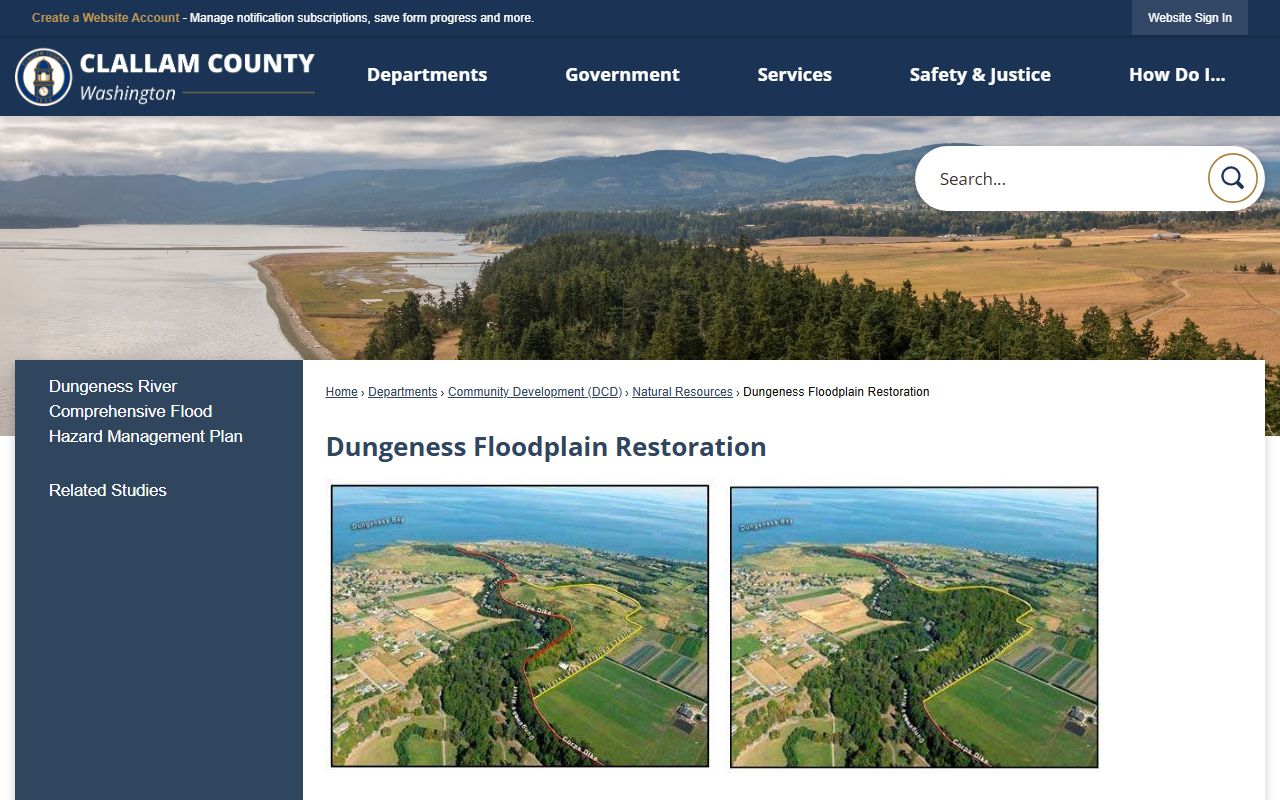 Clallam County marriage license application page with requirements and fees