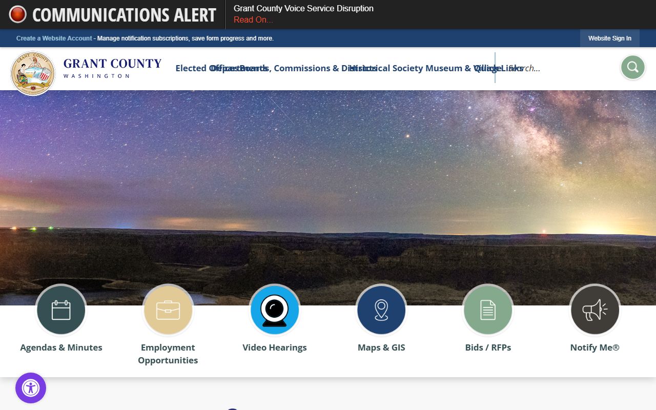 Grant County Washington official government website