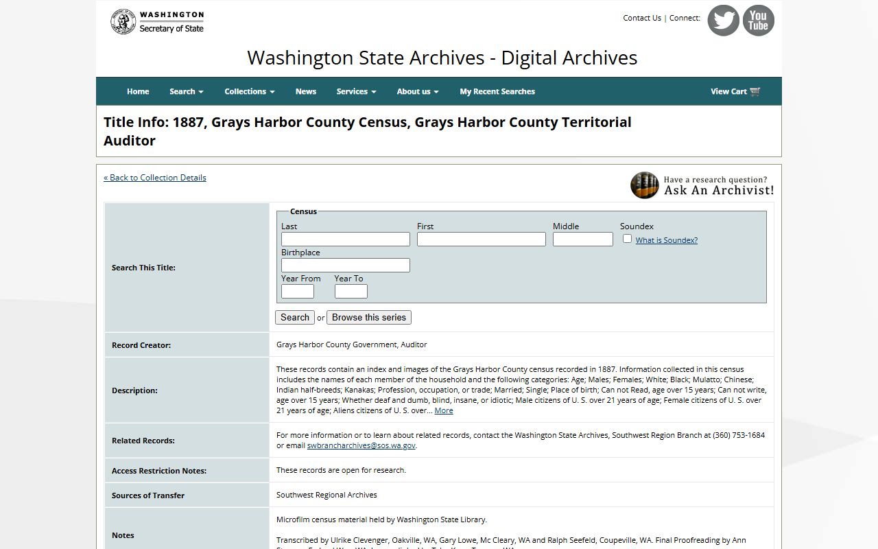 Washington State Digital Archives Island County marriage records collection
