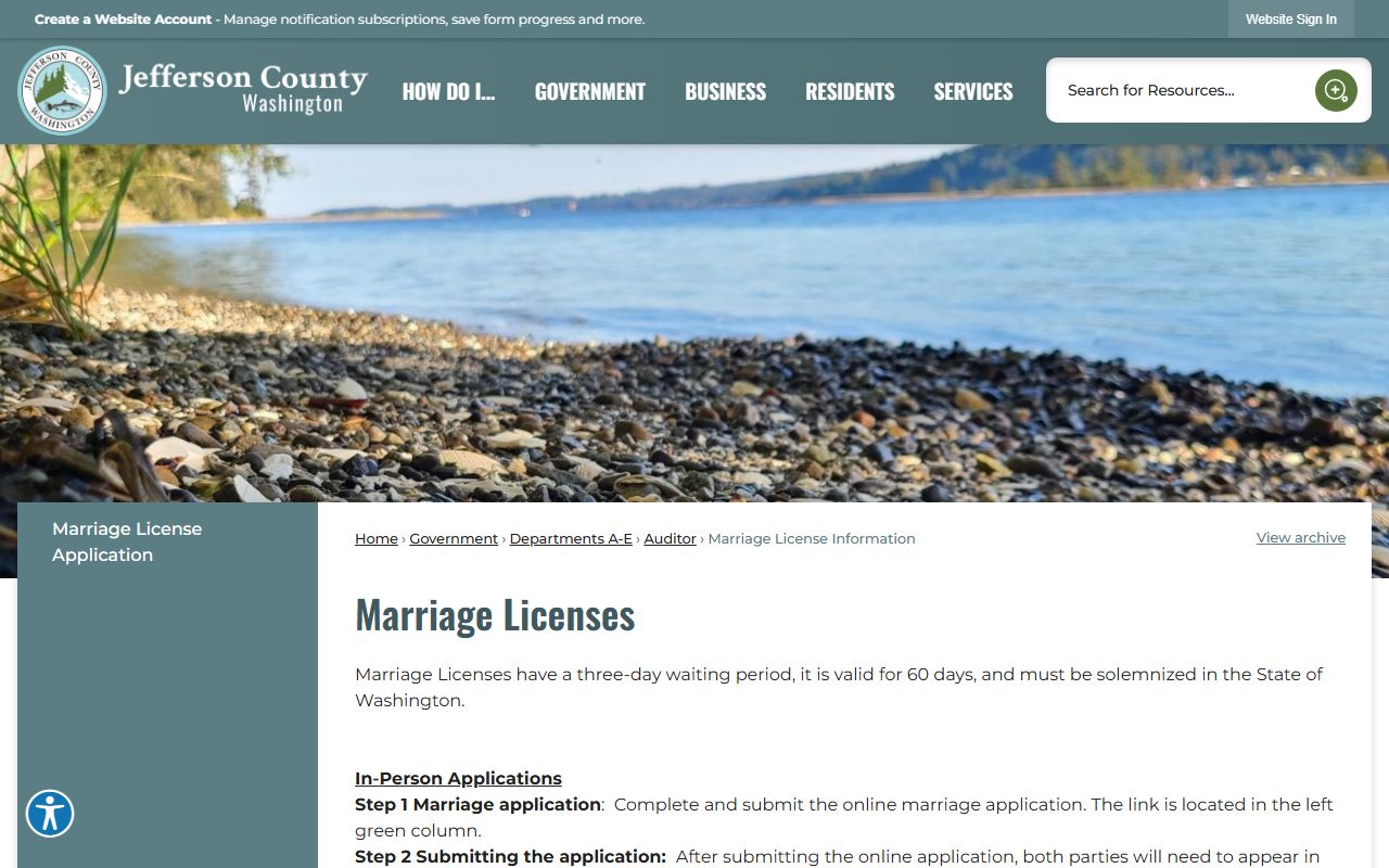 Jefferson County marriage license information from Jefferson County Public Health