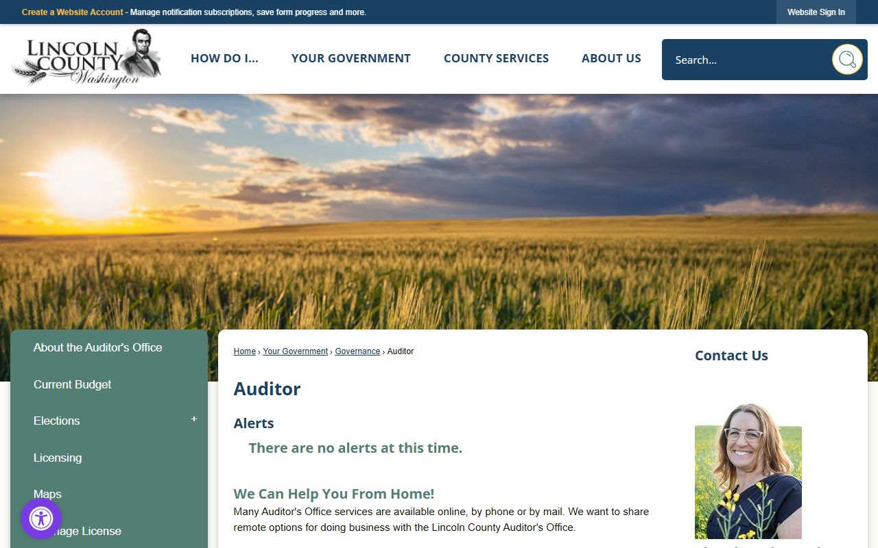 Lincoln County Auditor's Office marriage license records in Davenport Washington