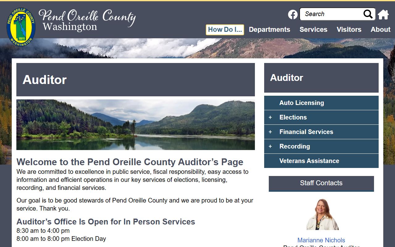 Pend Oreille County Auditor marriage license records