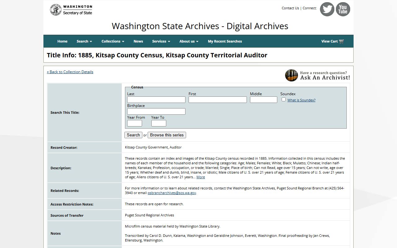 Pierce County digital archives for Tacoma historical marriage license records